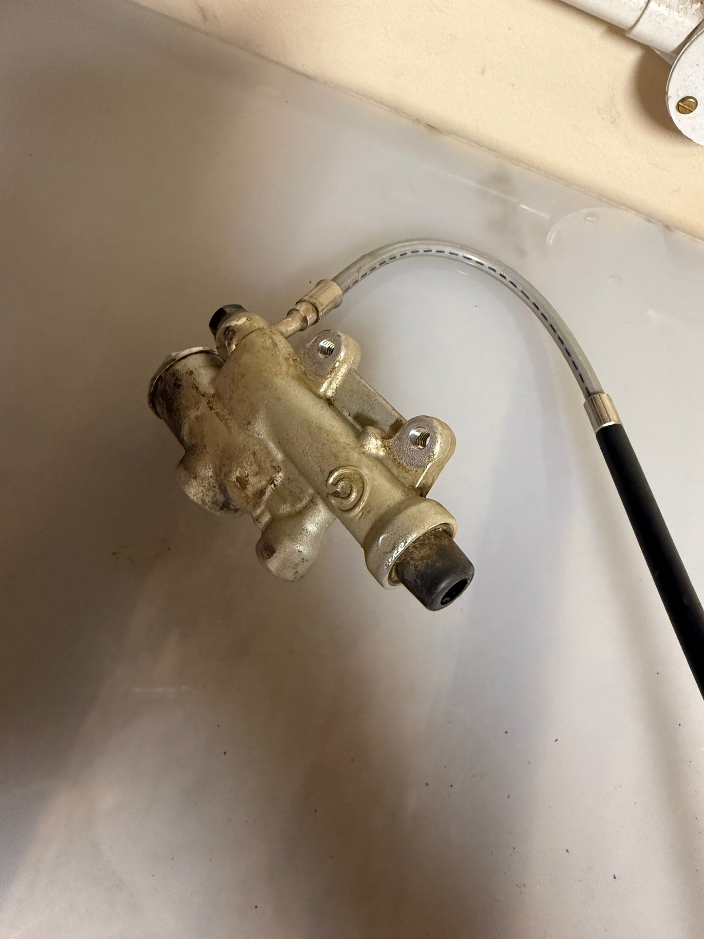 KTM SXF 350 2017 rear brake calliper with mounting bracket and hydronic line