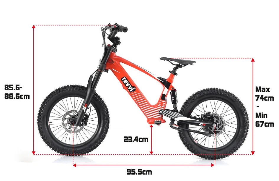 Revvi 18" Electric Bike - Red